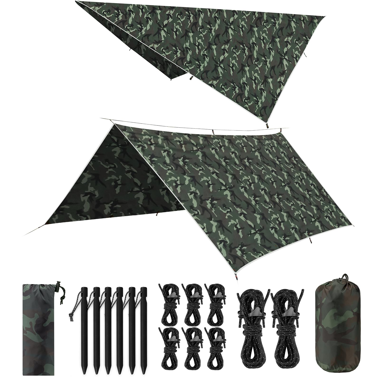 Tarp Campeggio 3x3M Ultra Leggero, Mimetica