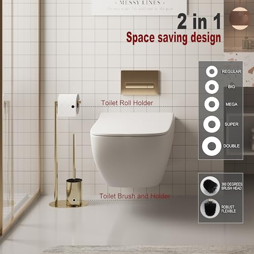 Bvl Piantana Portarotolo e Scopino WC Oro - immagine 2