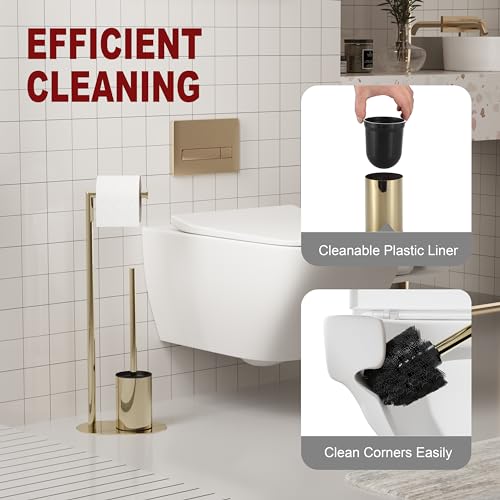 Bvl Piantana Portarotolo e Scopino WC Oro - immagine 3