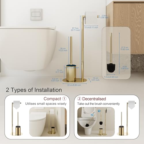 Bvl Piantana Portarotolo e Scopino WC Oro - immagine 4