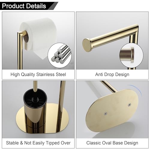 Bvl Piantana Portarotolo e Scopino WC Oro - immagine 5