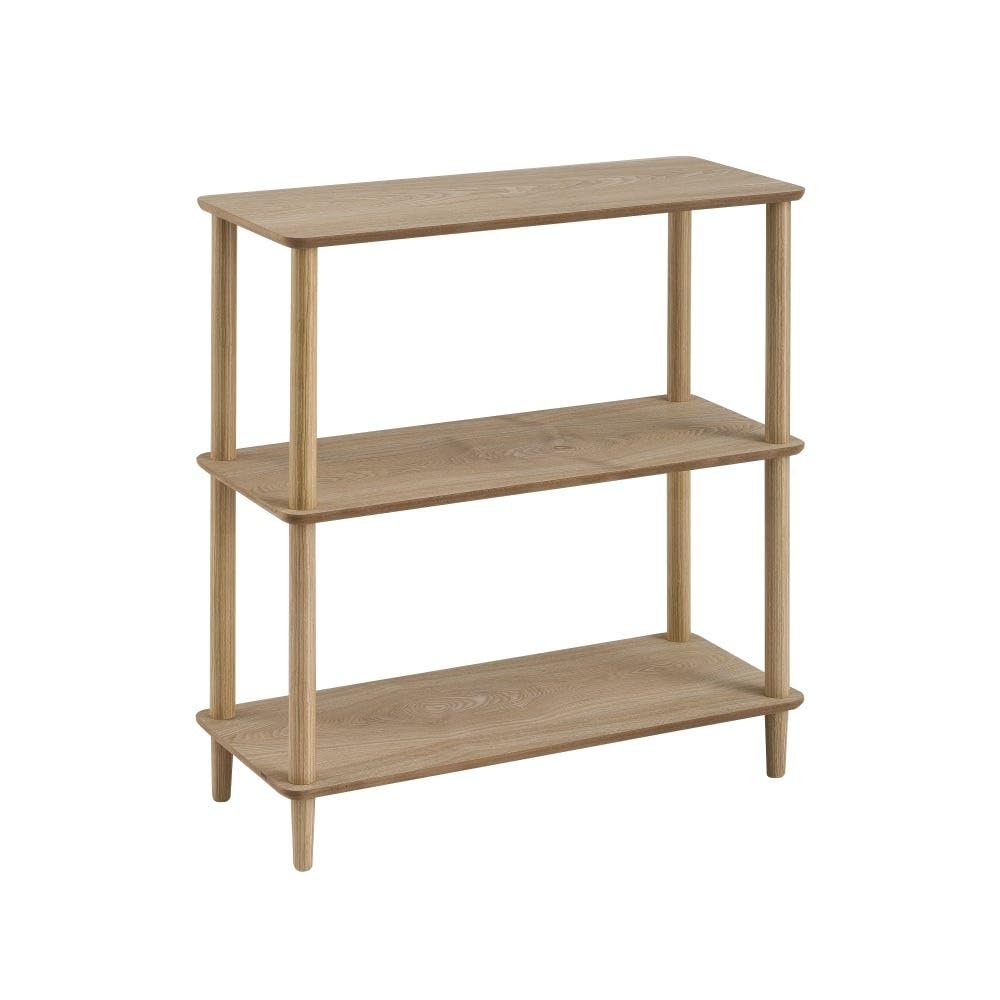 Scaffale da pavimento con 3 ripiani in MDF pino naturale