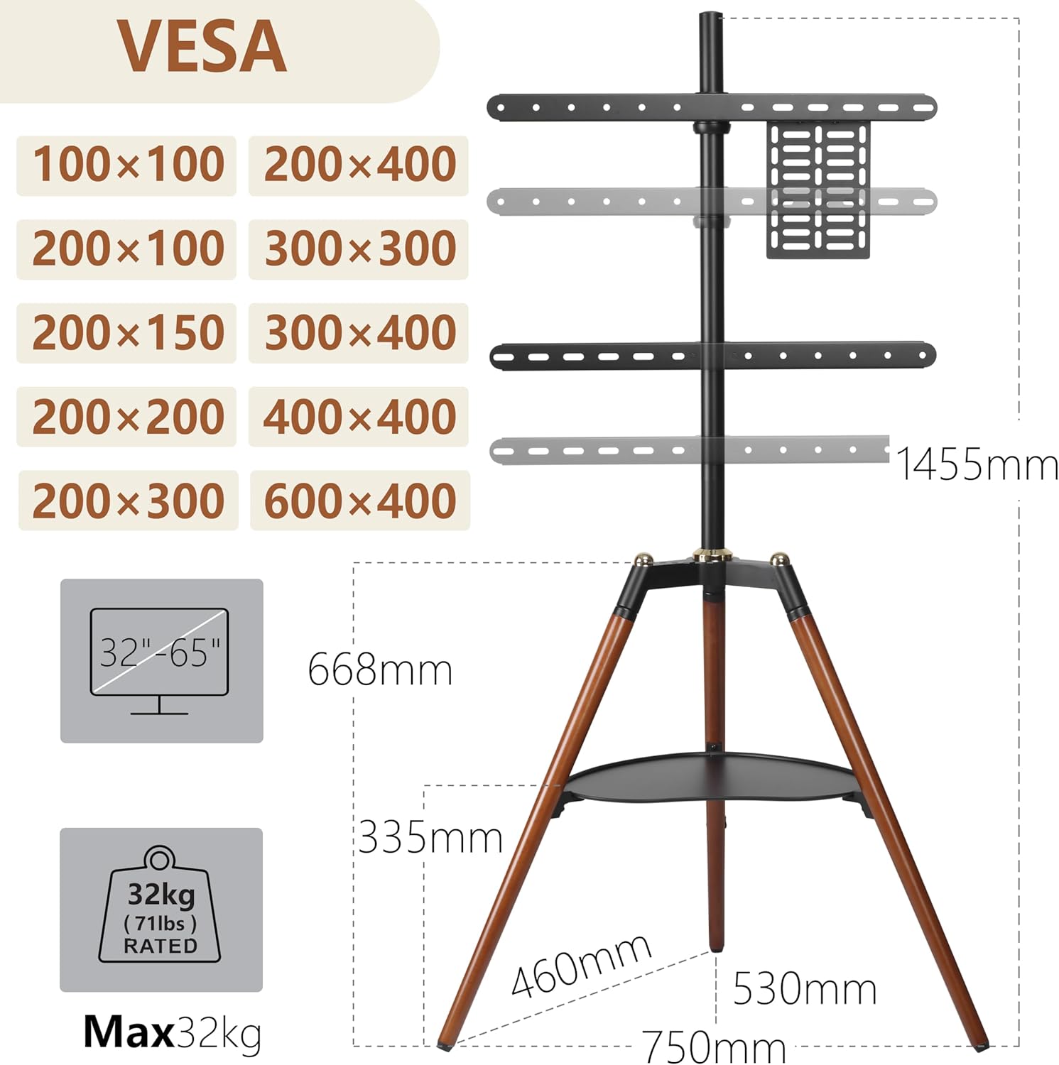 Ethu Tripod - Supporto TV da 32 a 65 pollici - immagine 3