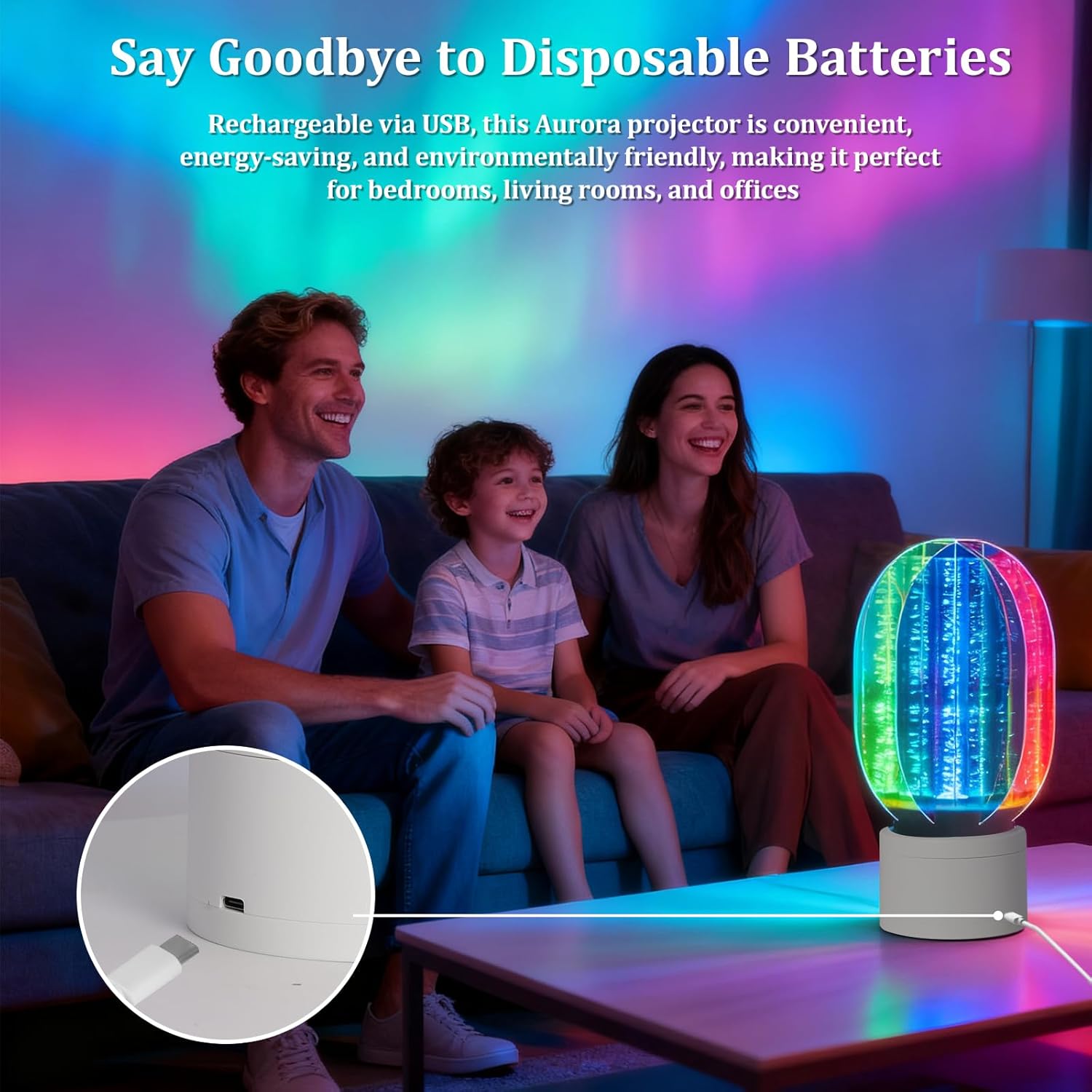 Luce Notturna Aurora Rotante 3D Dimmerabile - immagine 6