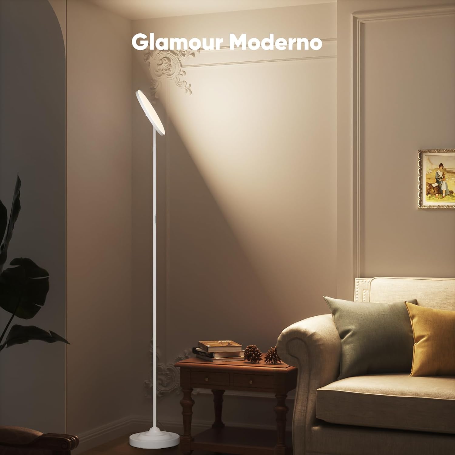 SIBRILLE Lampada da Terra LED 36W Dimmerabile, Bianco - immagine 6