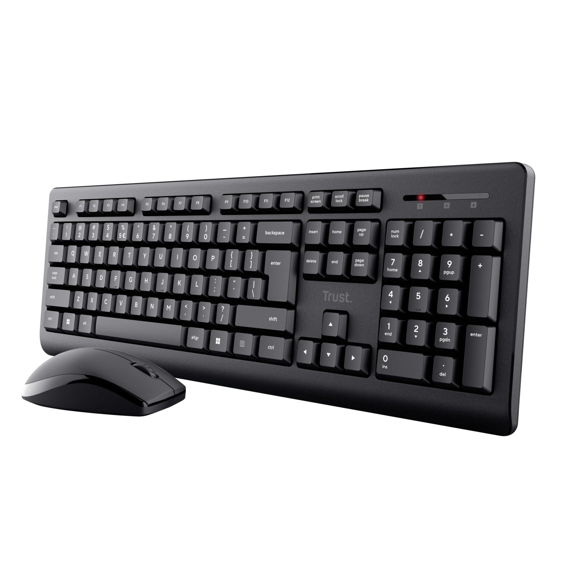 Trust Primo - Set Tastiera e Mouse Wireless QWERTY, Nero