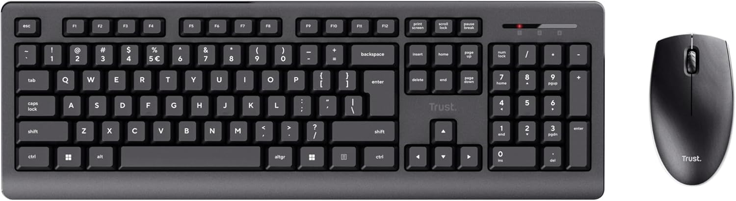 Trust Primo - Set Tastiera e Mouse Wireless QWERTY, Nero - immagine 2