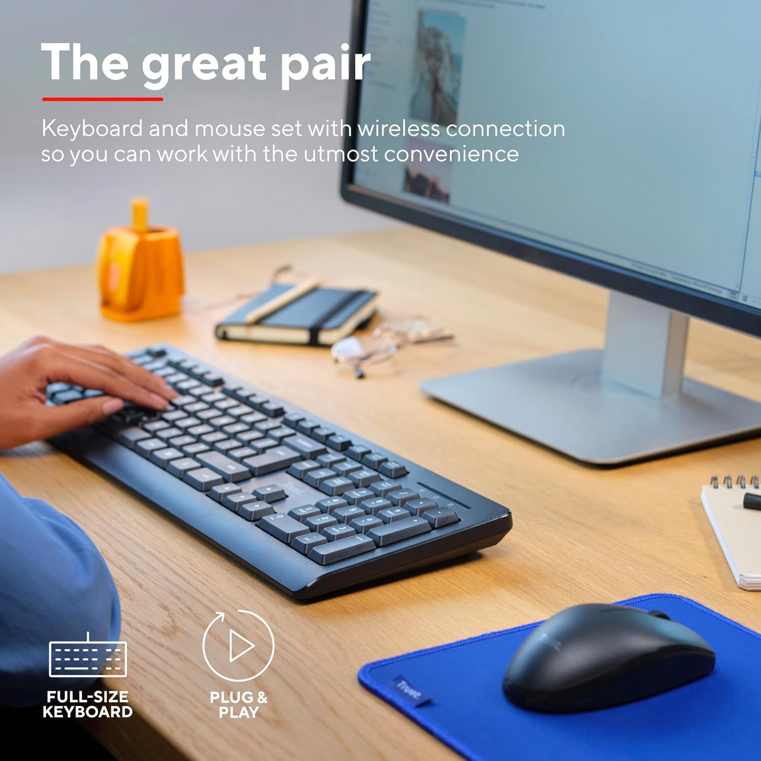 Trust Primo - Set Tastiera e Mouse Wireless QWERTY, Nero - immagine 3