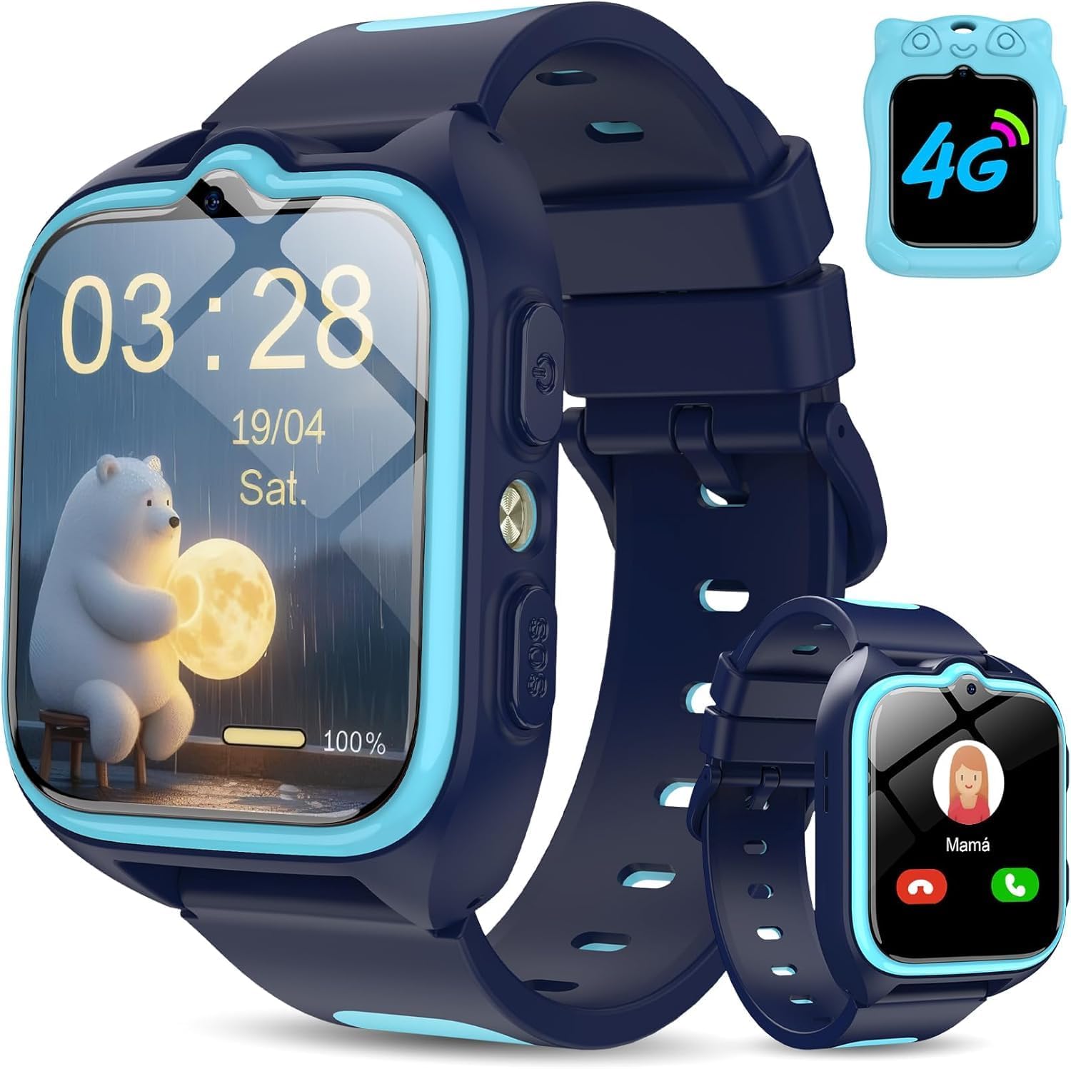 Smartwatch per Bambini 1.75" con Torcia LED, Blu - immagine 1