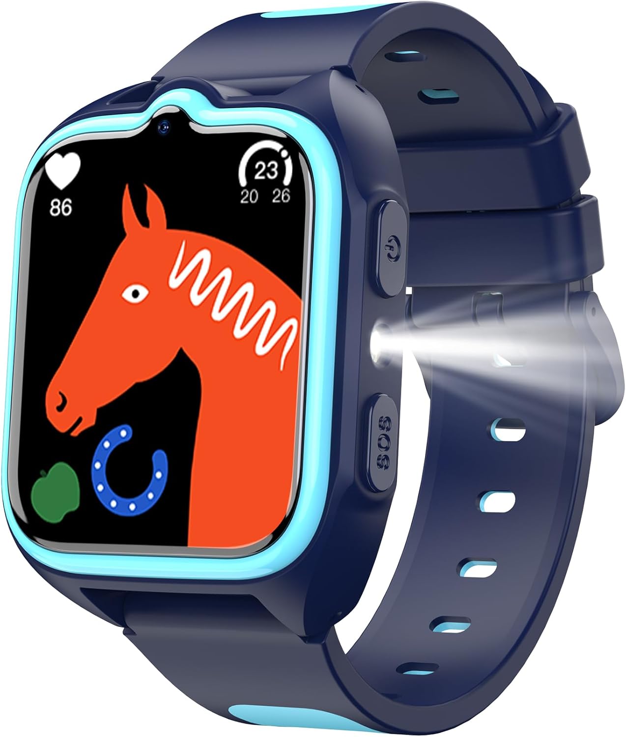 Smartwatch per Bambini 1.75" con Torcia LED, Blu - immagine 4