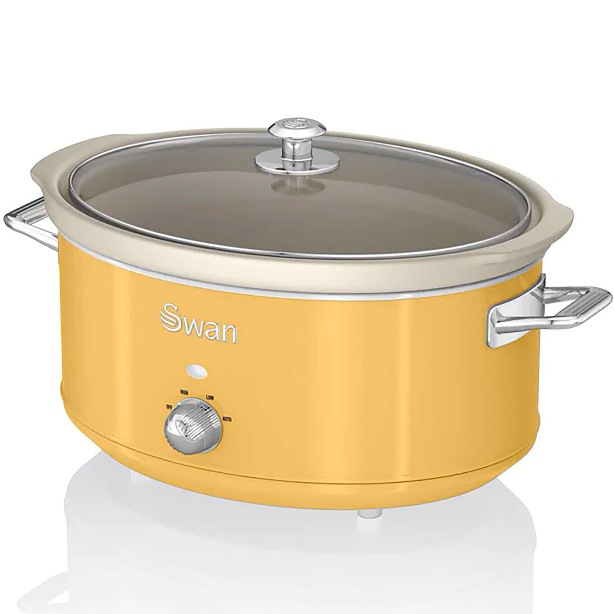 Swan Retro SF17031YELNEU - Pentola Cottura Lenta 6,5L, Giallo