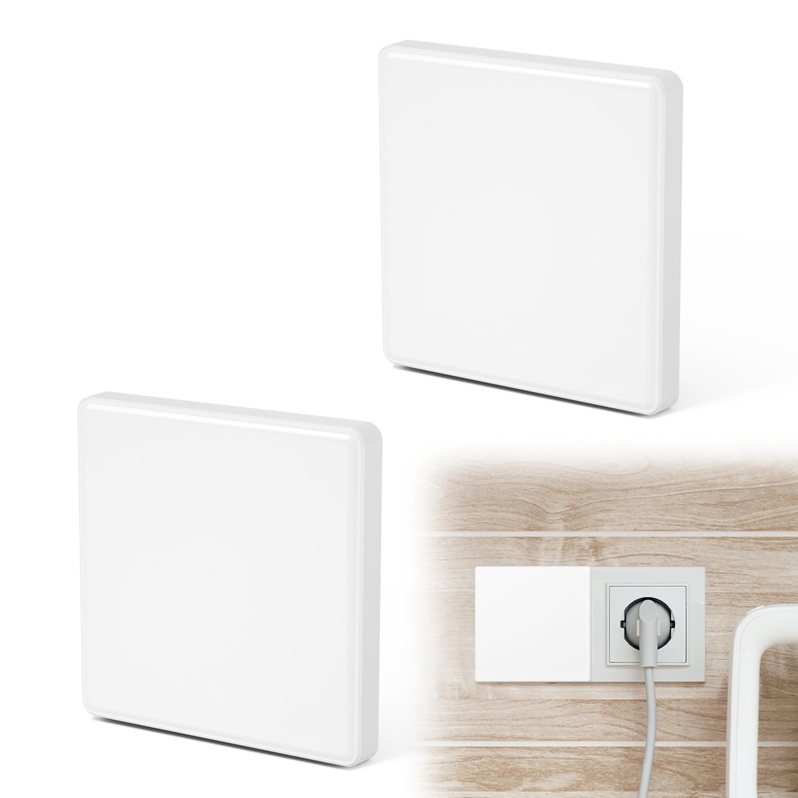 4 Pezzi Placca Interruttore a Parete Placca Copriforo Muro Copertura Nascosta a Filo 86×86 mm Copriforo Muro per Prese o Interruttori non Utilizzati (Bianco)