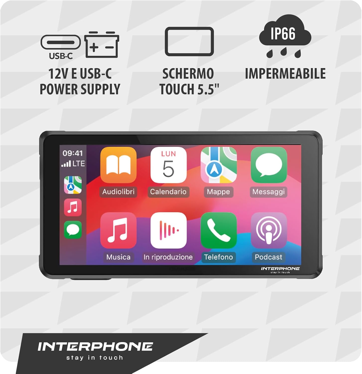 Interphone Ridesync SYNC5 Display Moto Carplay 5.5" - immagine 3