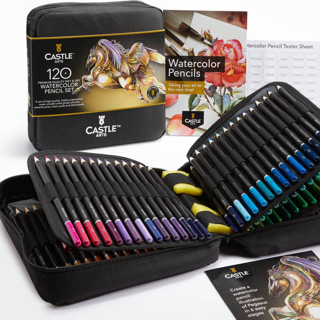 Castle Art Supplies 120 Matite Acquerello con Integratori