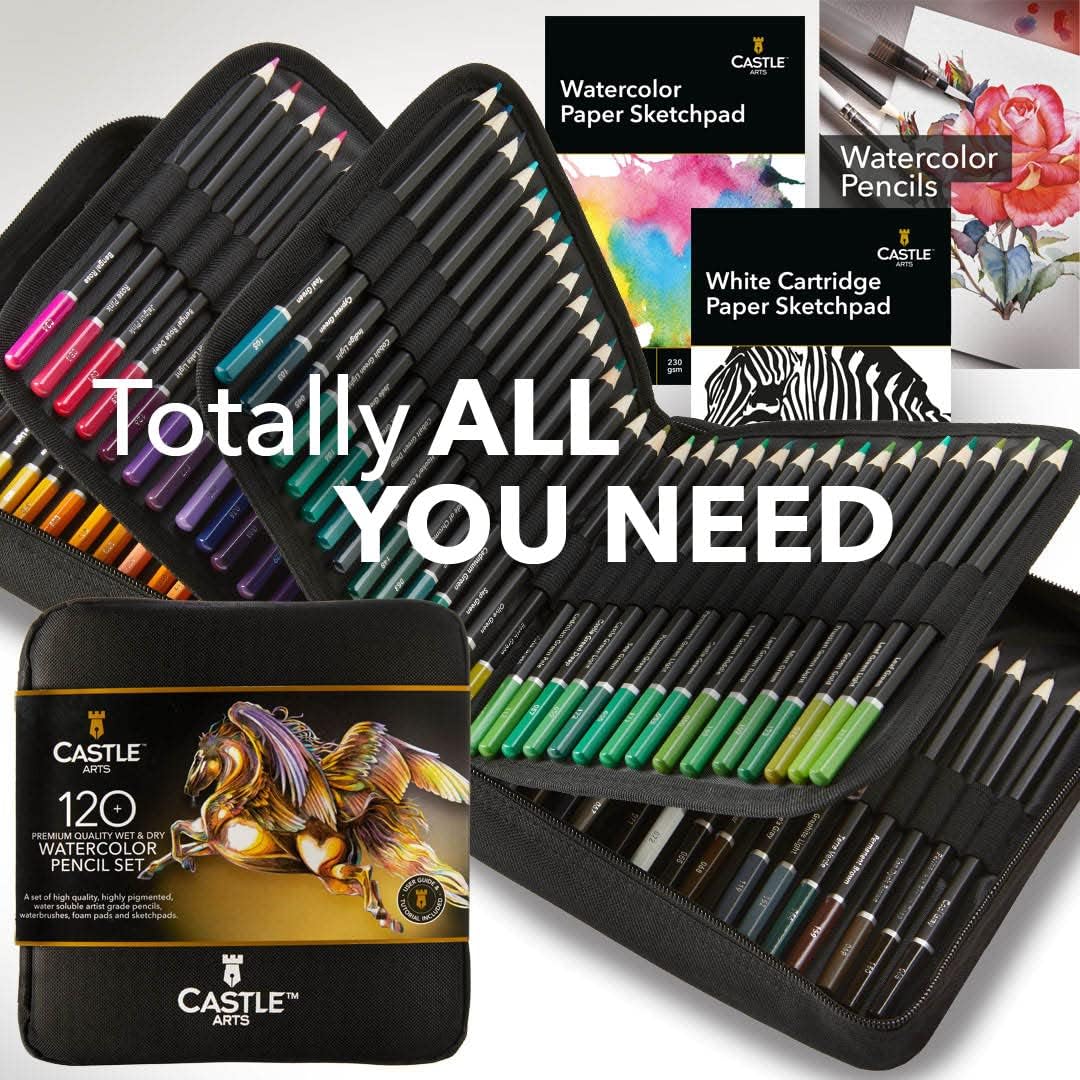 Castle Art Supplies 120 Matite Acquerello con Integratori - immagine 2