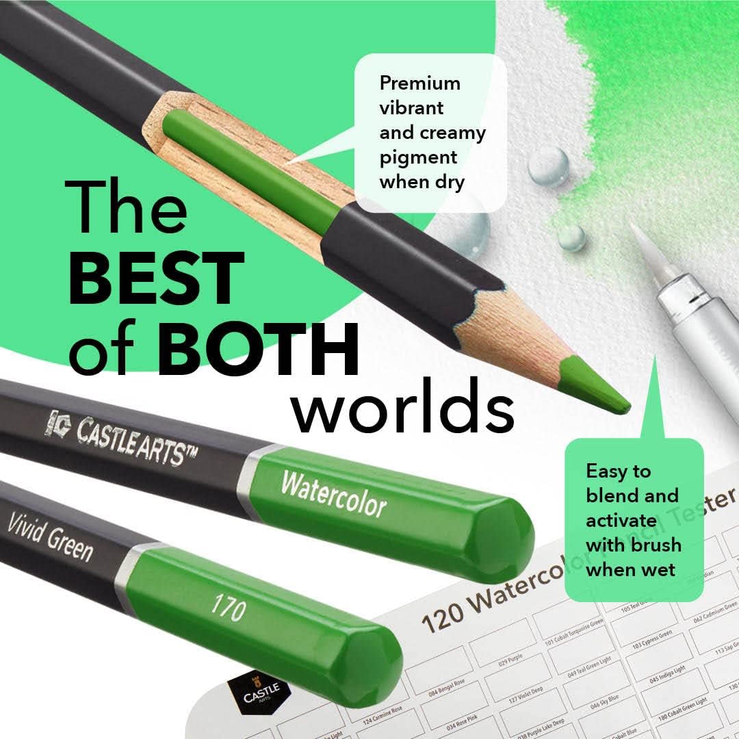 Castle Art Supplies 120 Matite Acquerello con Integratori - immagine 3