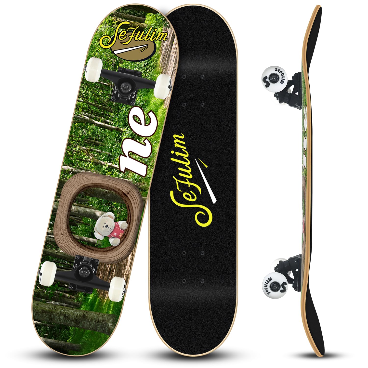 Sefulim Skateboard Completo 31x8 Pollici Acero Canadese