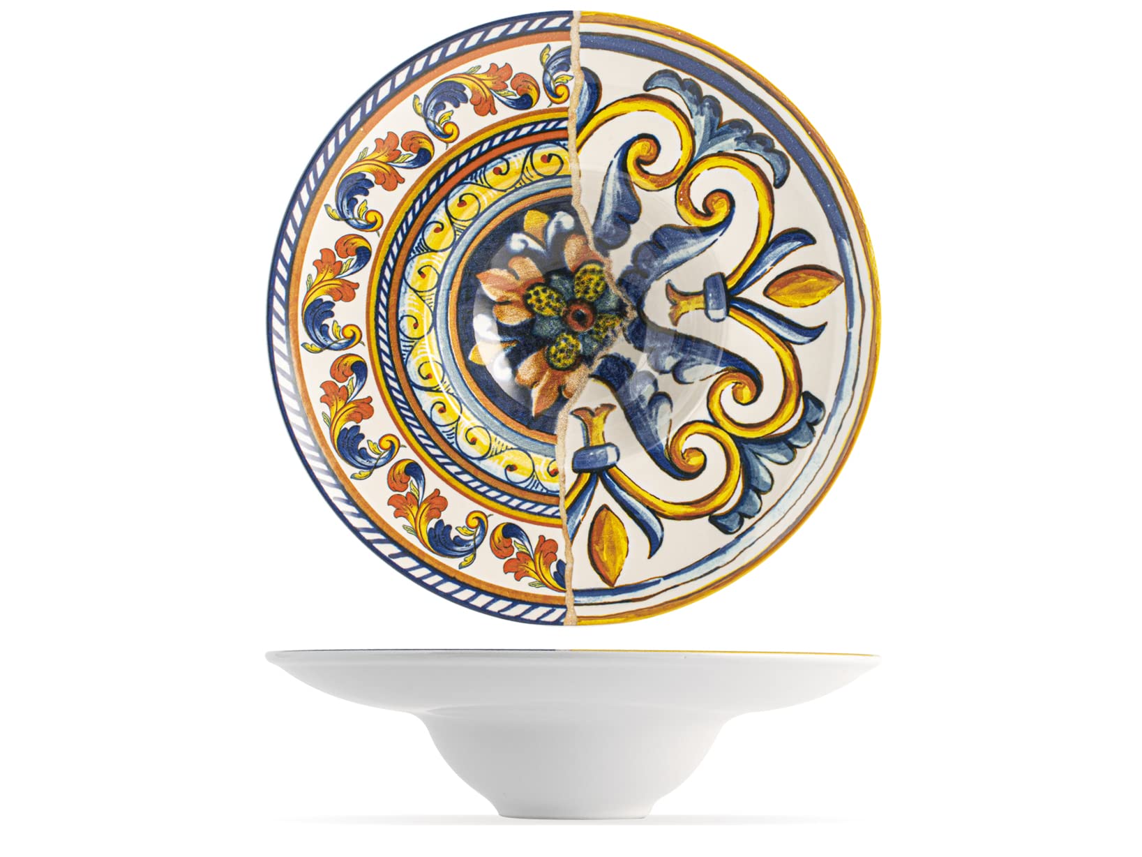 H&H Positano Set 6 Piatti Pasta in Stoneware 24cm