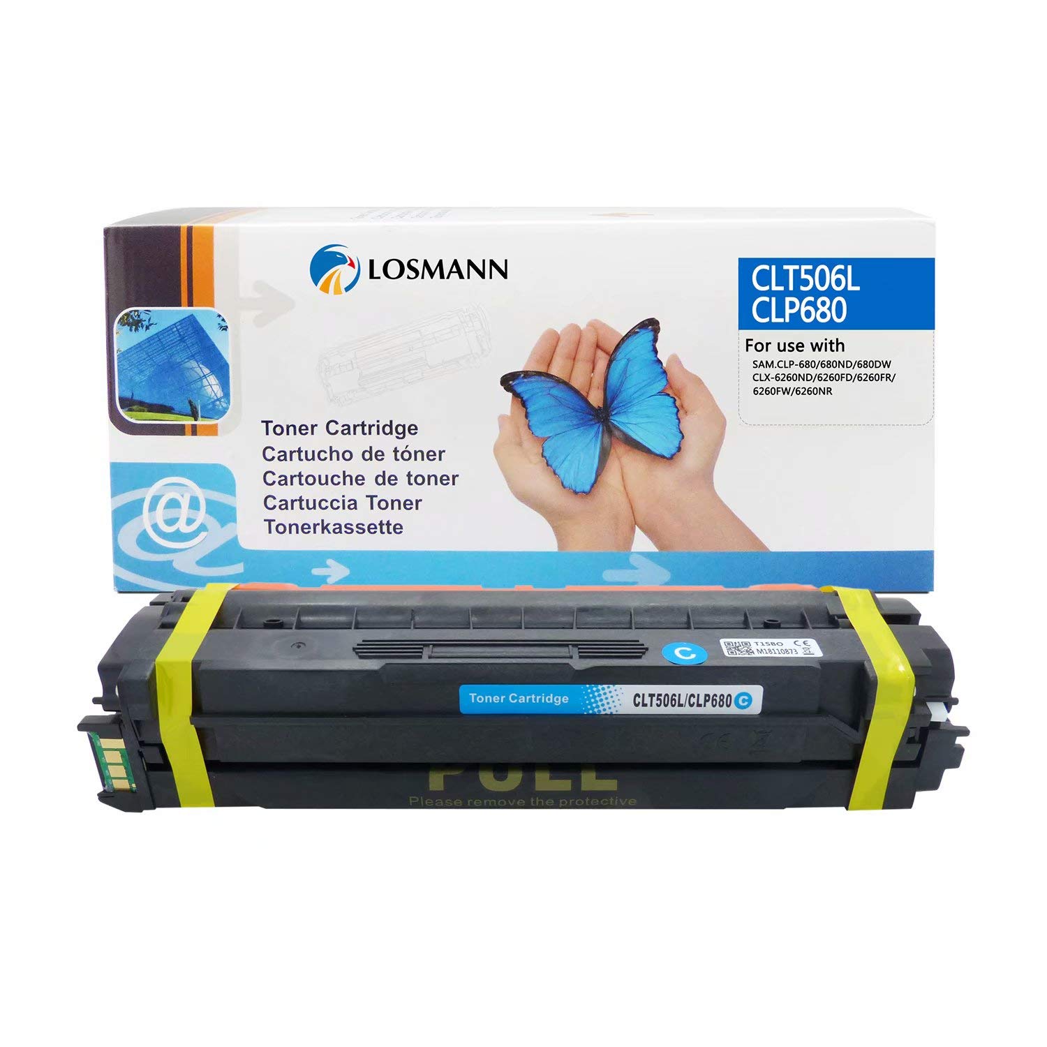 LOSMANN 1x Toner Ciano compatibile per Samsung CLT-506L CLT-K506L per Samsung CLP-680 CLP-680DW CLP-680ND CLX-6260FD 6260FR CLX-6260FW CLX-6260ND CLX-6260 Premium Line stampante 6000 pagine