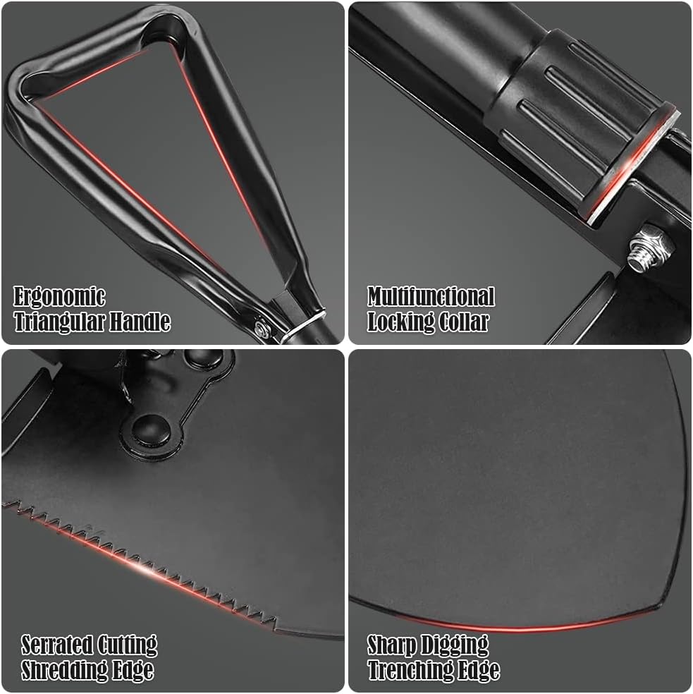 Pala da Scavo Pieghevole 47cm in Acciaio al Carbonio - immagine 5