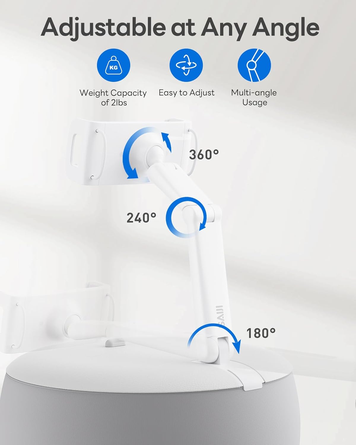 Saiji Cuscino per Tablet e Supporto Telefono, Grigio - immagine 6