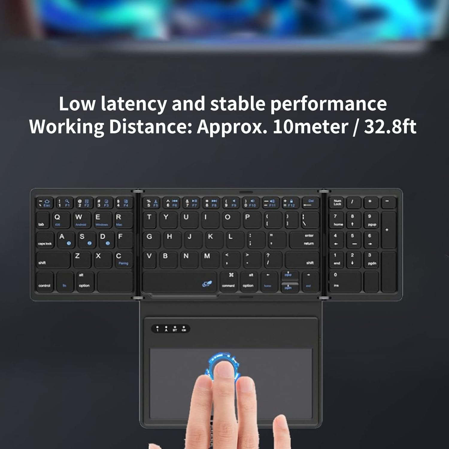 Vikye Tastiera Bluetooth Pieghevole con Touchpad - immagine 4