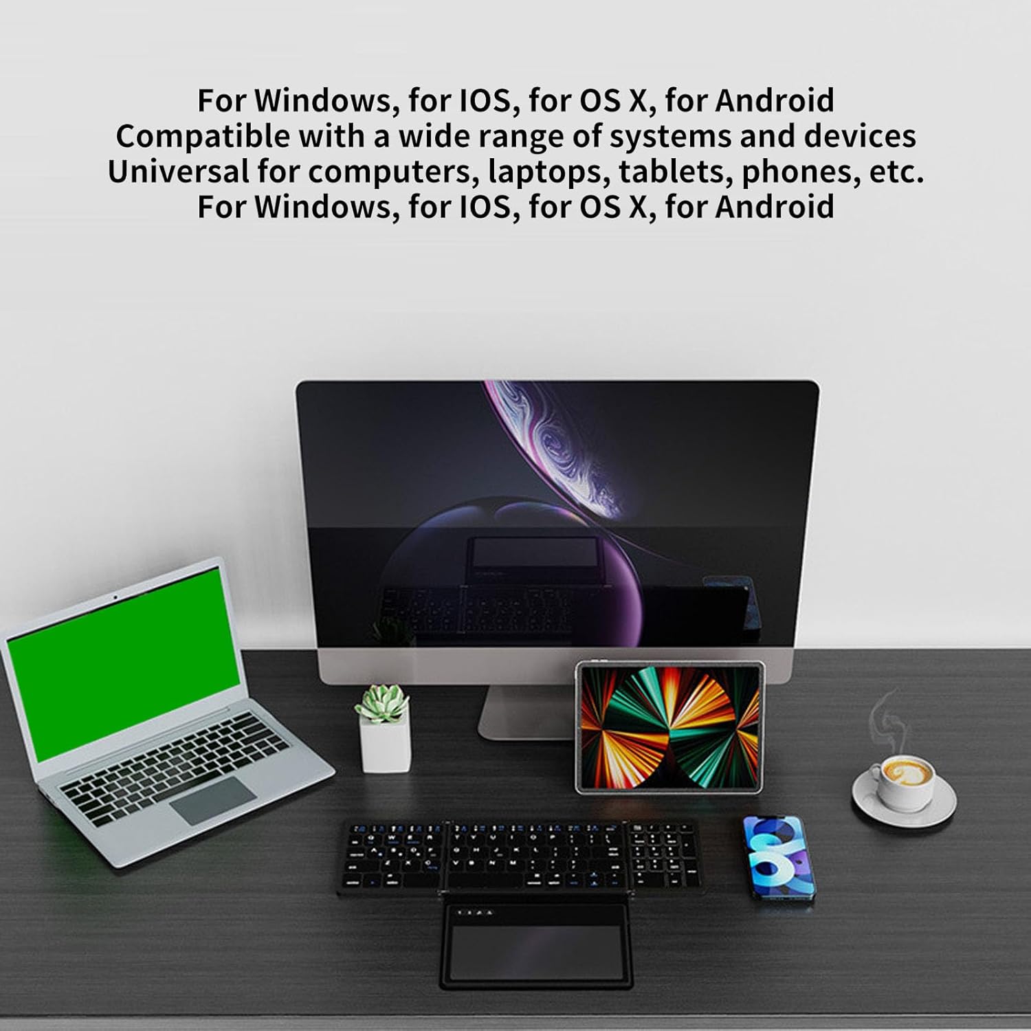 Vikye Tastiera Bluetooth Pieghevole con Touchpad - immagine 7