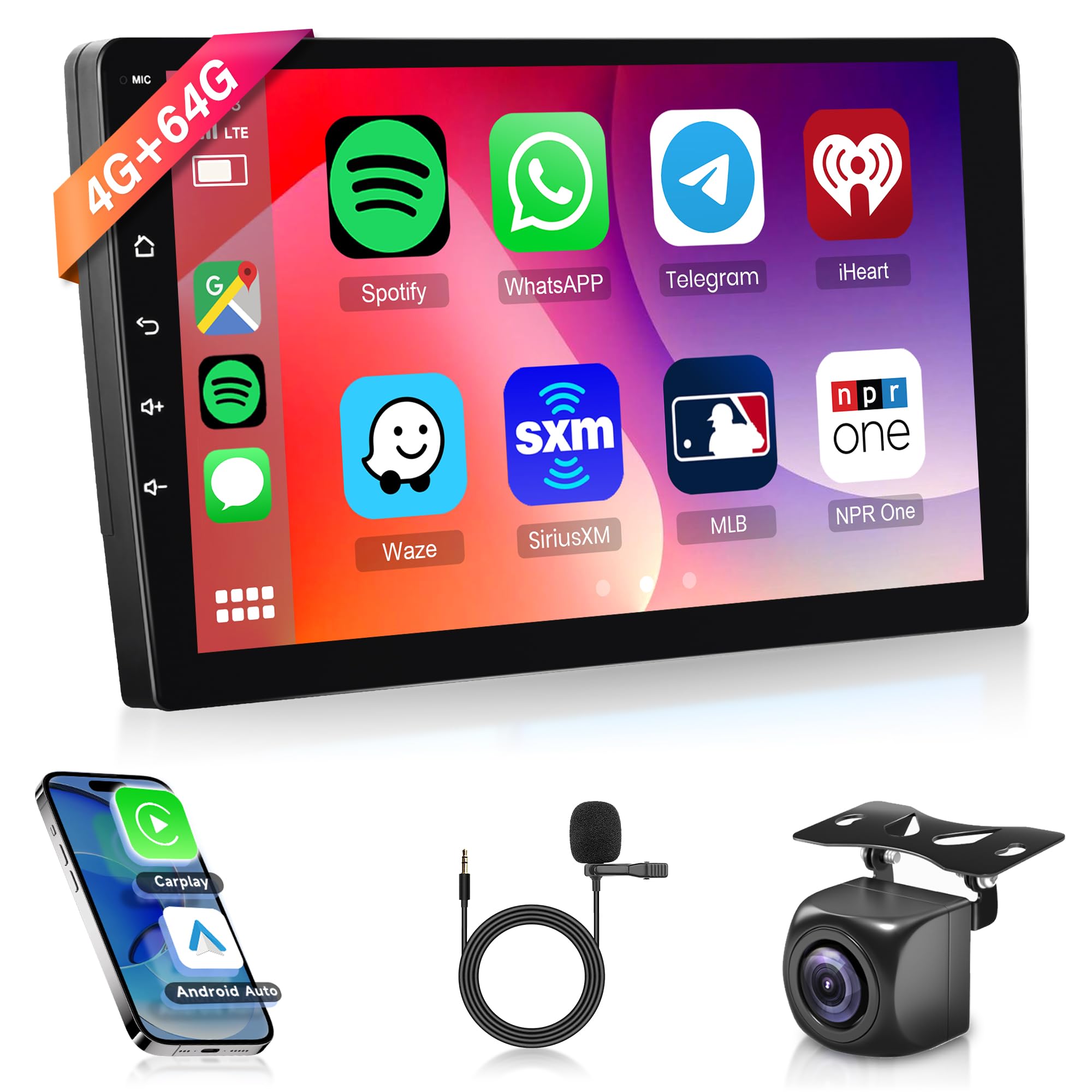 Autoradio 2 Din Android 13 con Carplay e Android Auto 9 Pollici