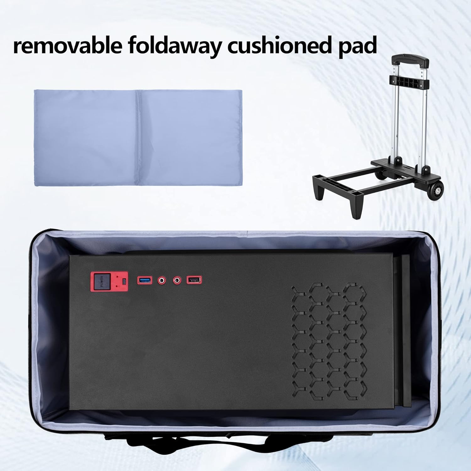 CURMIO Borsa da Viaggio per Computer Desktop, Grigio - immagine 3