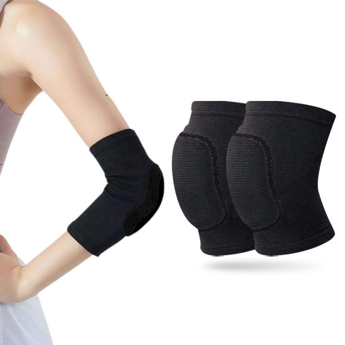 1 paio di supporti per gomiti, supporti per braccia, cinghie di supporto per il fitness per adolescenti, uomini, donne (2 pezzi, nero)
