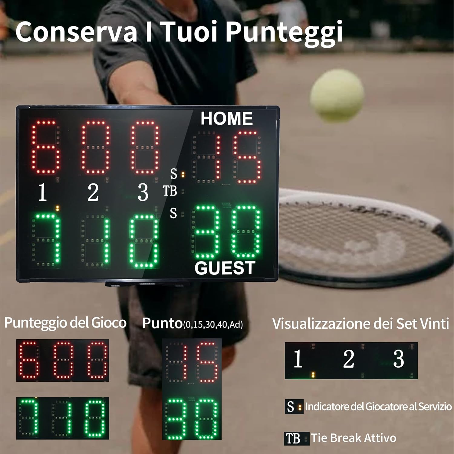 YZ Tabellone Segnapunti Elettronico LED 10 Cifre - immagine 3