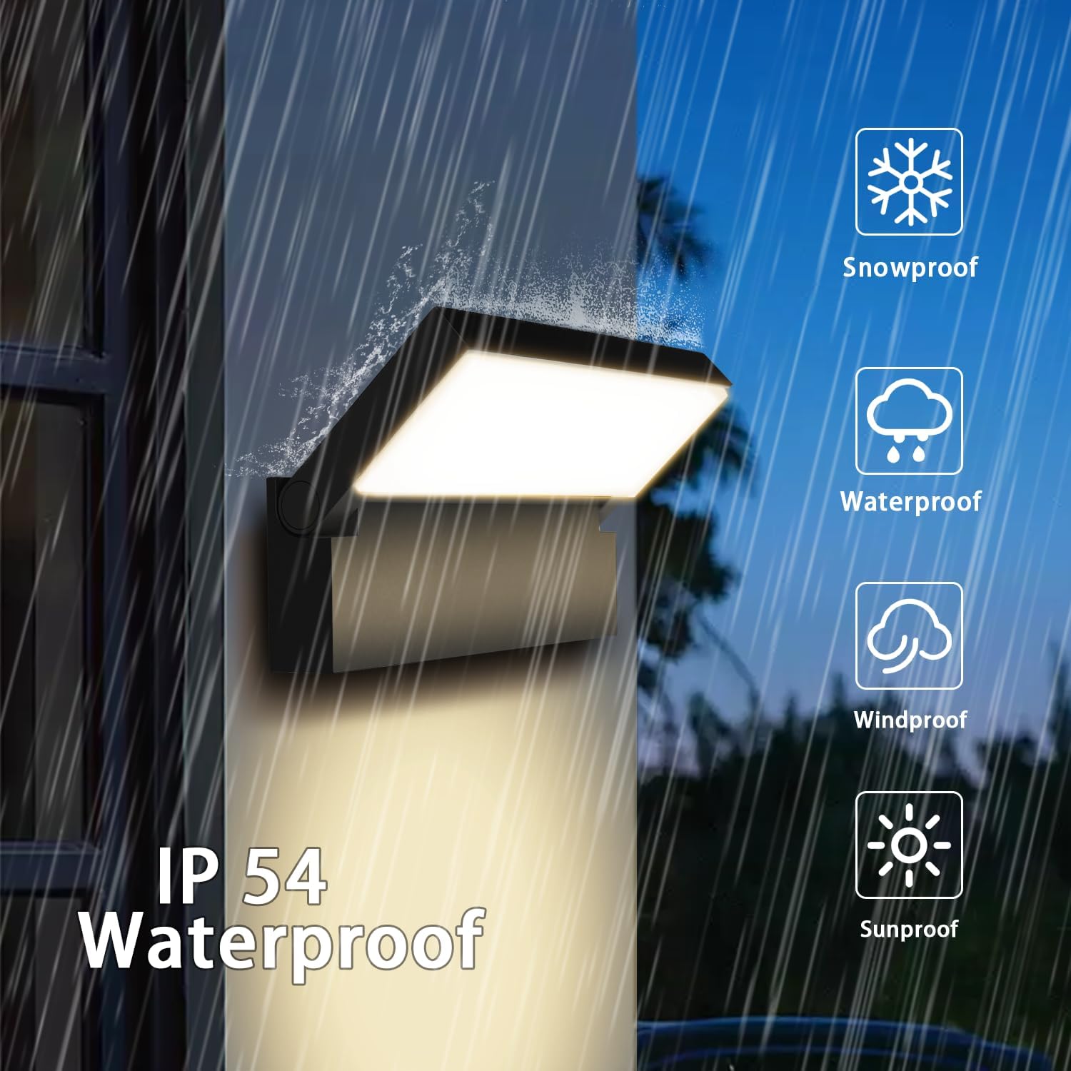 Applique Parete Esterno LED IP54, Antracite - immagine 5