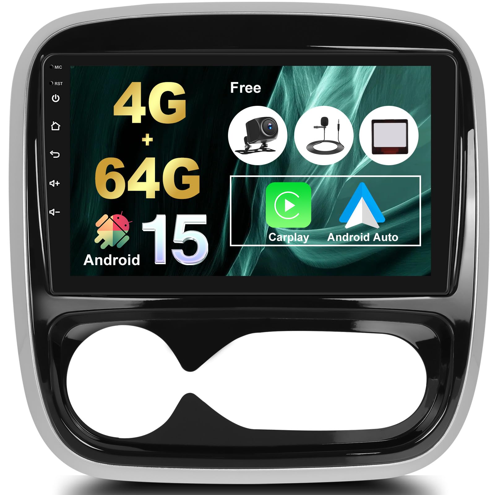 Autoradio Android 15 Qualcomm per Opel Vivaro B / Renault Trafic