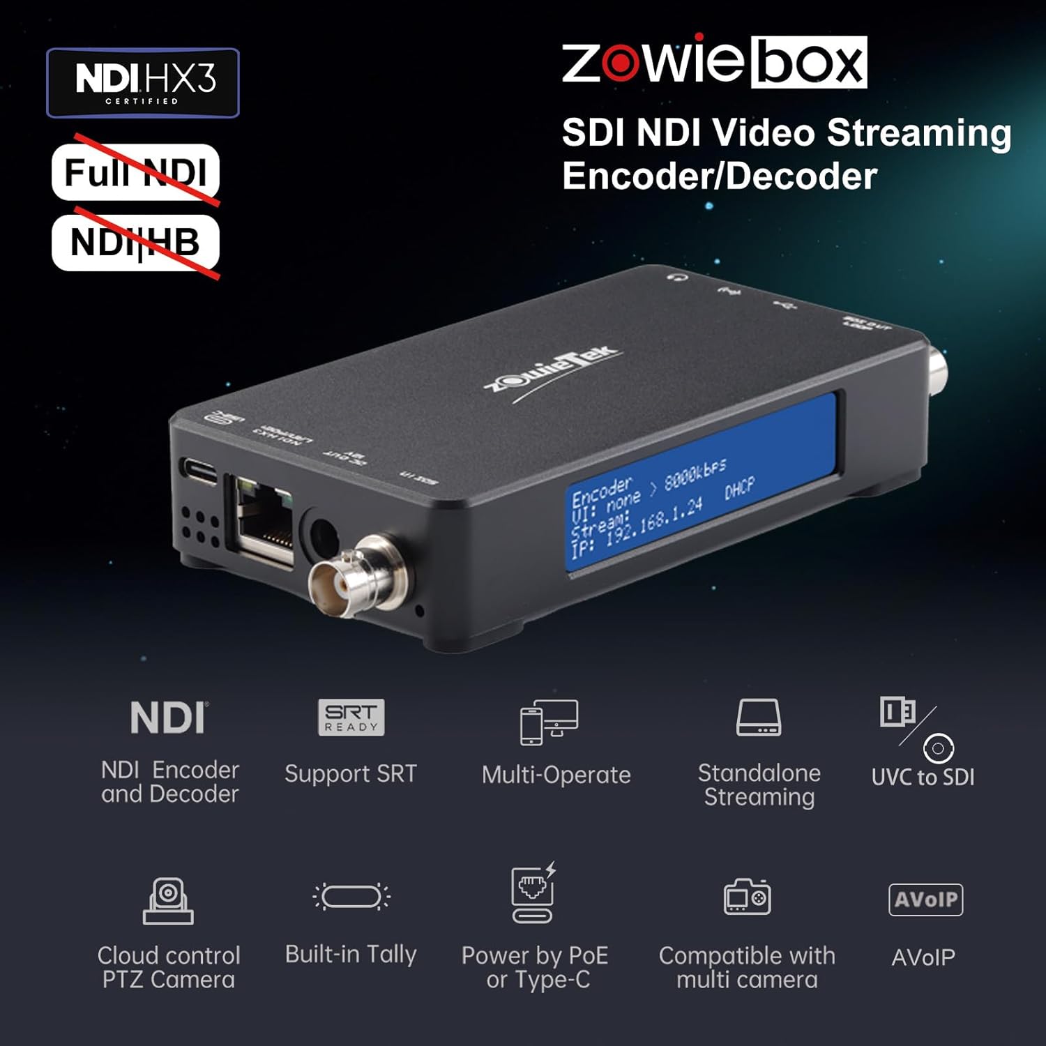 ZowieBox 3G SDI NDI nativo HX3 Video Streaming Encoder Decoder - immagine 2