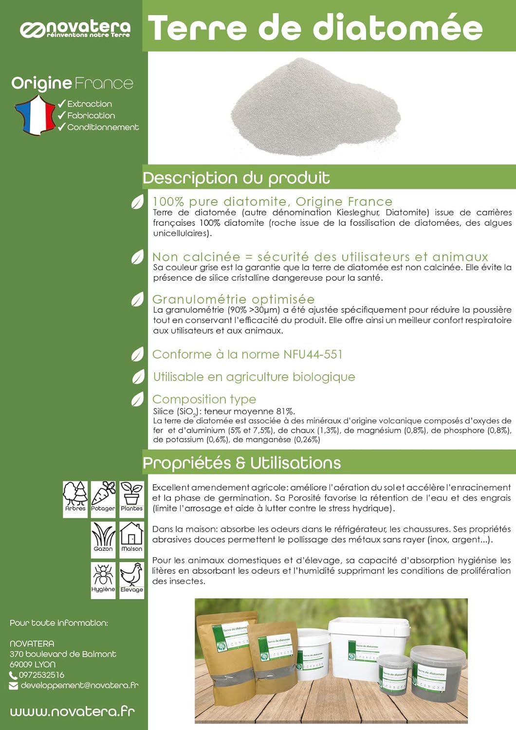 Novatera Farina Fossile Naturale Non Calcinata 5kg - immagine 4