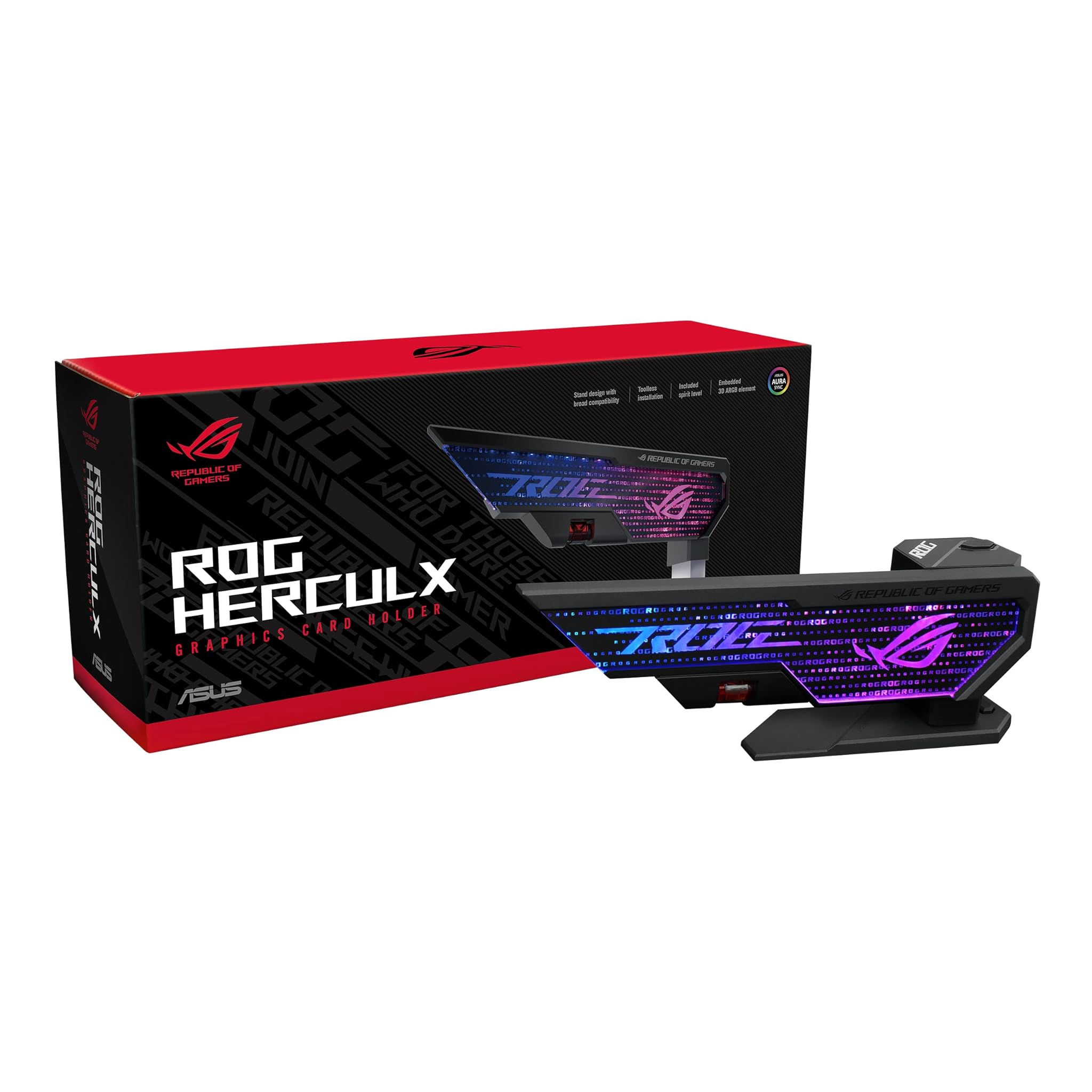 Asus ROG Herculx - Sostegno Scheda Grafica Aura Sync, Nero