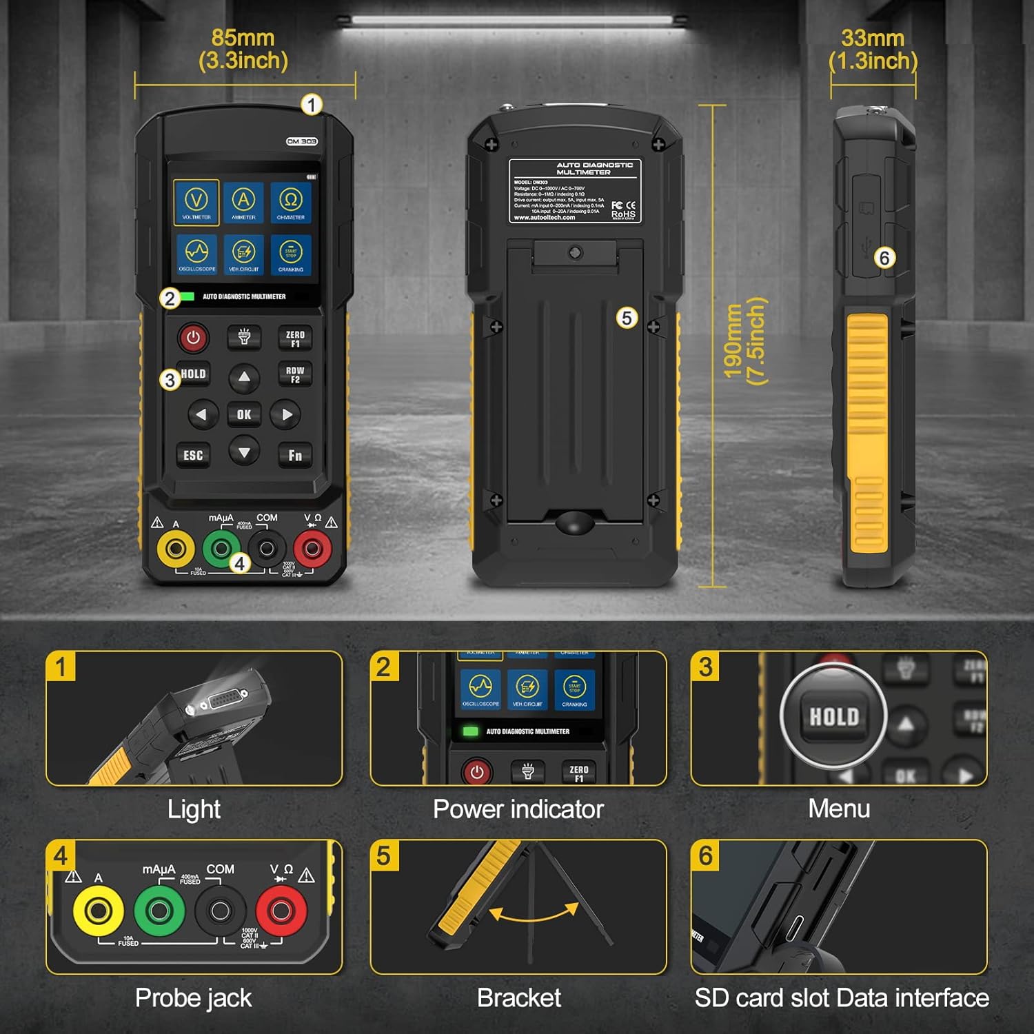 LUTIFIX Multimetro Oscilloscopio Portatile DM303 - immagine 4