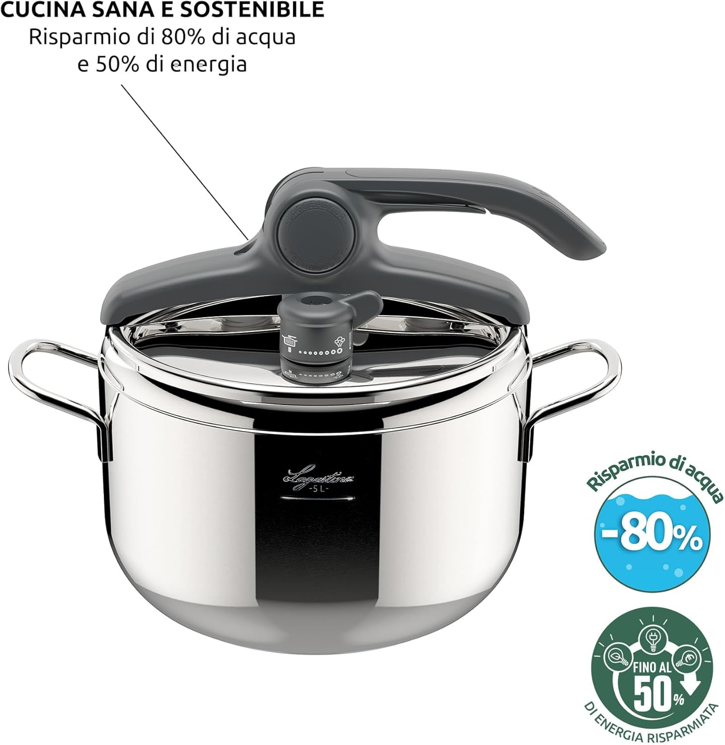 Lagostina Irradial Control Pentola A Pressione 7 L - immagine 4