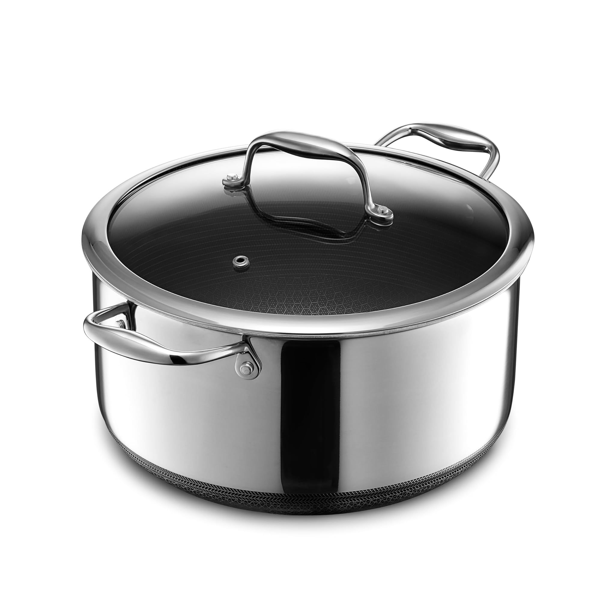 Hexclad Pentola Ibrida 8 Quart in Acciaio Inox