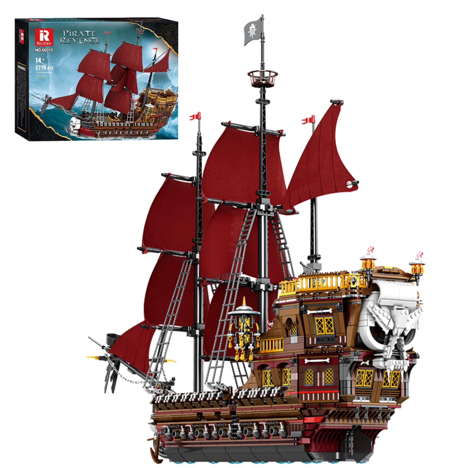 Reobrix Kit Mattoncini Nave Pirata Queen Anna's Revenge (2776 pezzi)