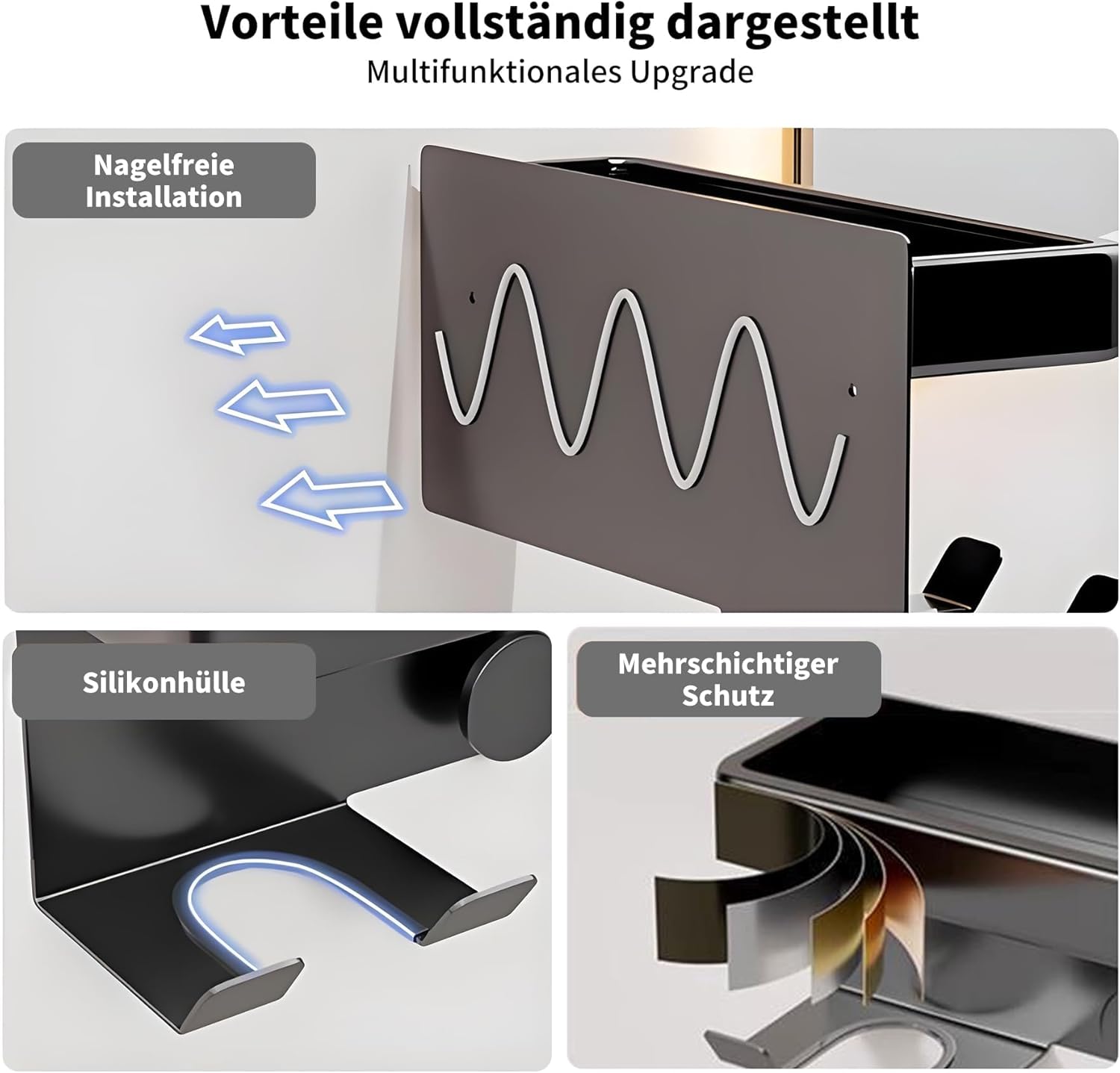 Supporto Asciugacapelli e Piastra a Parete - immagine 3