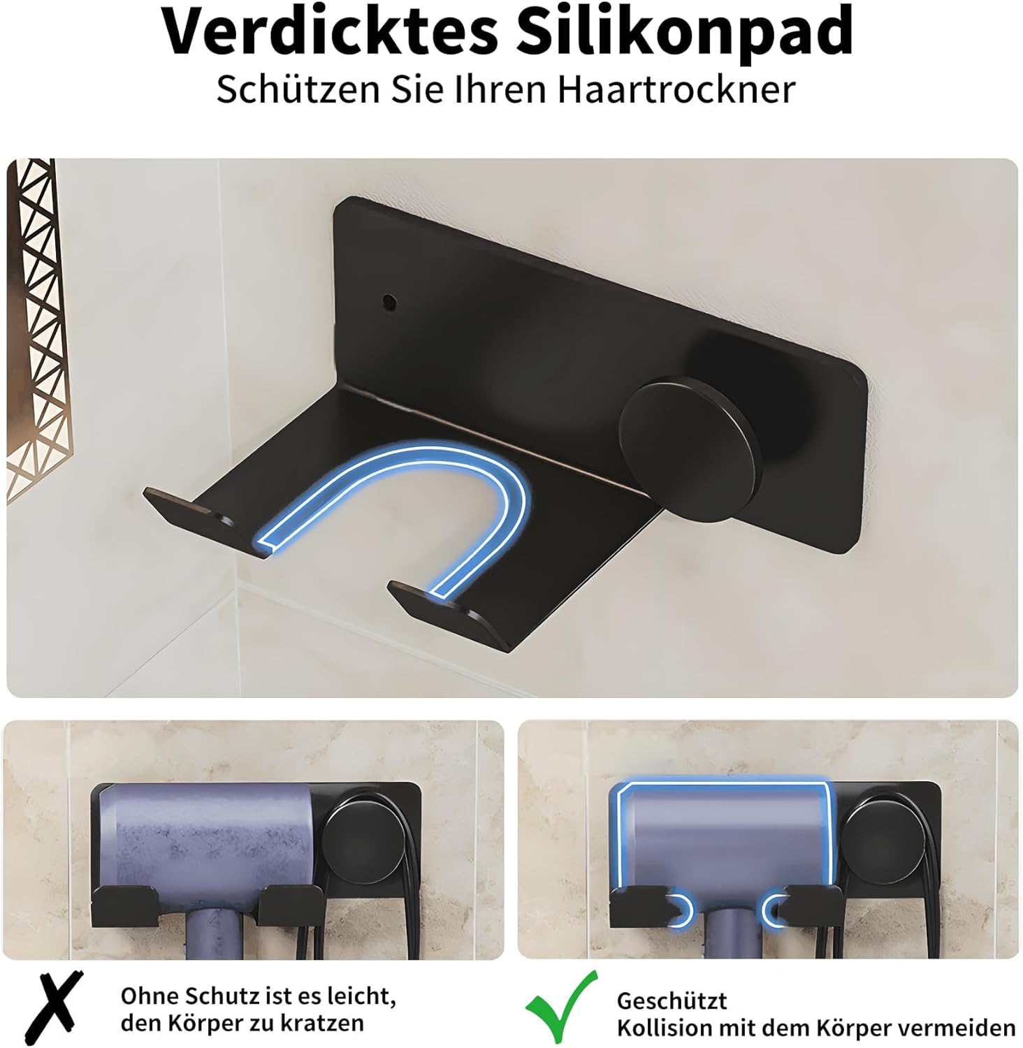 Supporto Asciugacapelli e Piastra a Parete - immagine 4