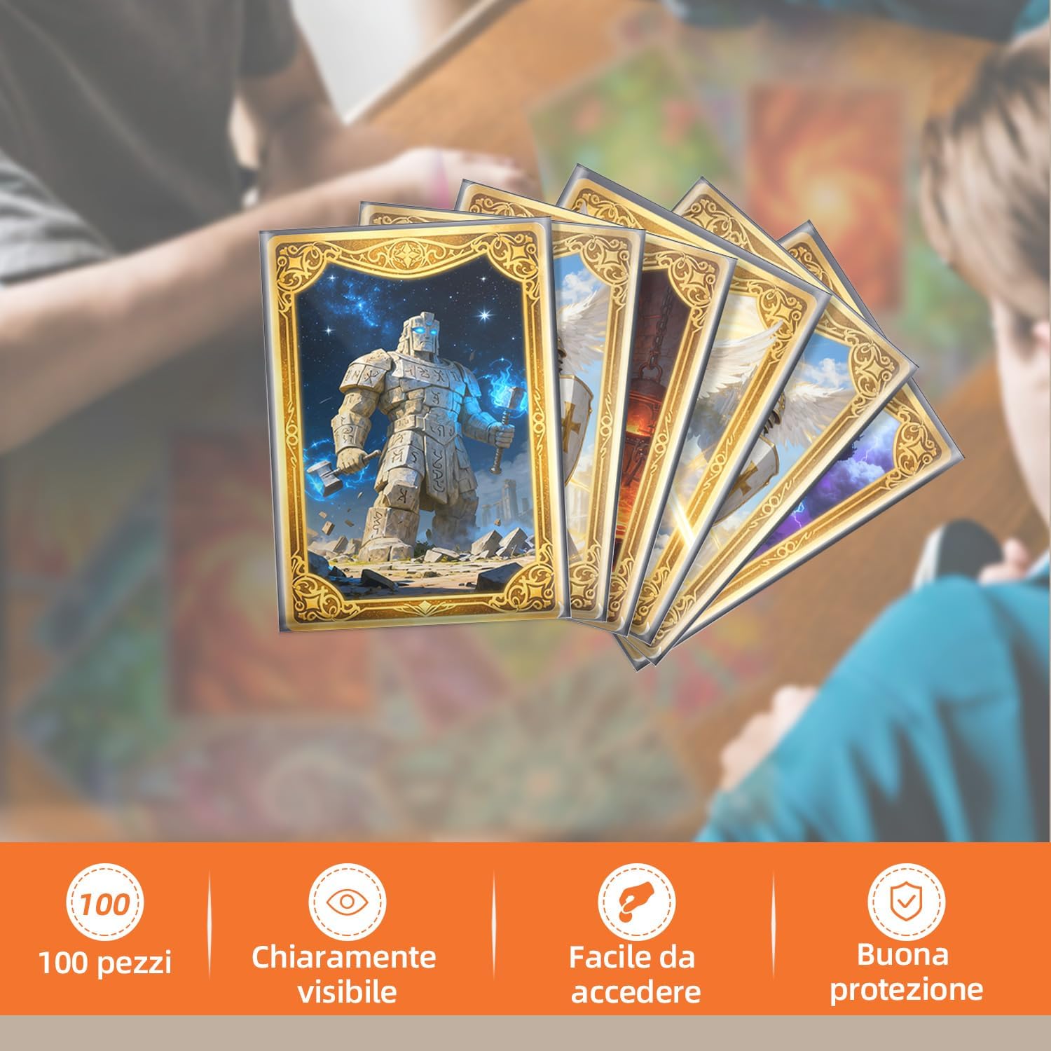Mcbazel 100 Pezzi Soft Card Sleeves Bustine Protettive Custodie Protettive 66 * 91mm per YuGiOh, Pokemon, Ultimate Guard, MTG - immagine 2