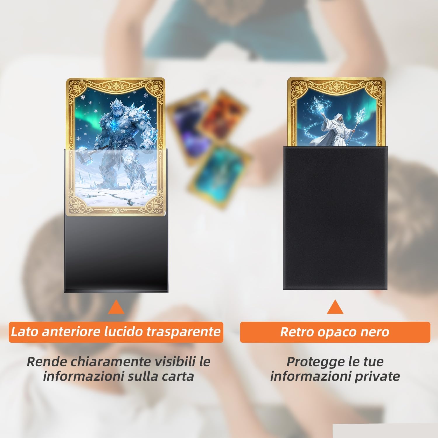 Mcbazel 100 Pezzi Soft Card Sleeves Bustine Protettive Custodie Protettive 66 * 91mm per YuGiOh, Pokemon, Ultimate Guard, MTG - immagine 4