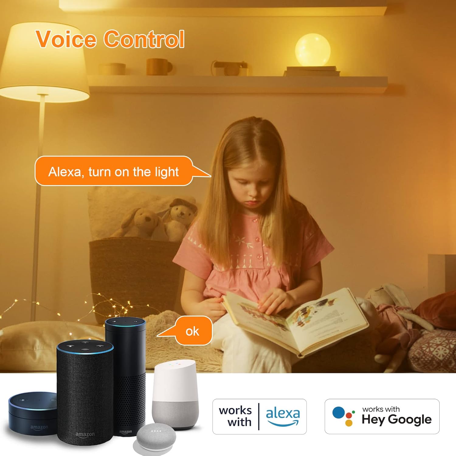 Antela Lampadina Alexa E14 Smart LED G45 RGB 4.5W (8Pezzi) - immagine 6