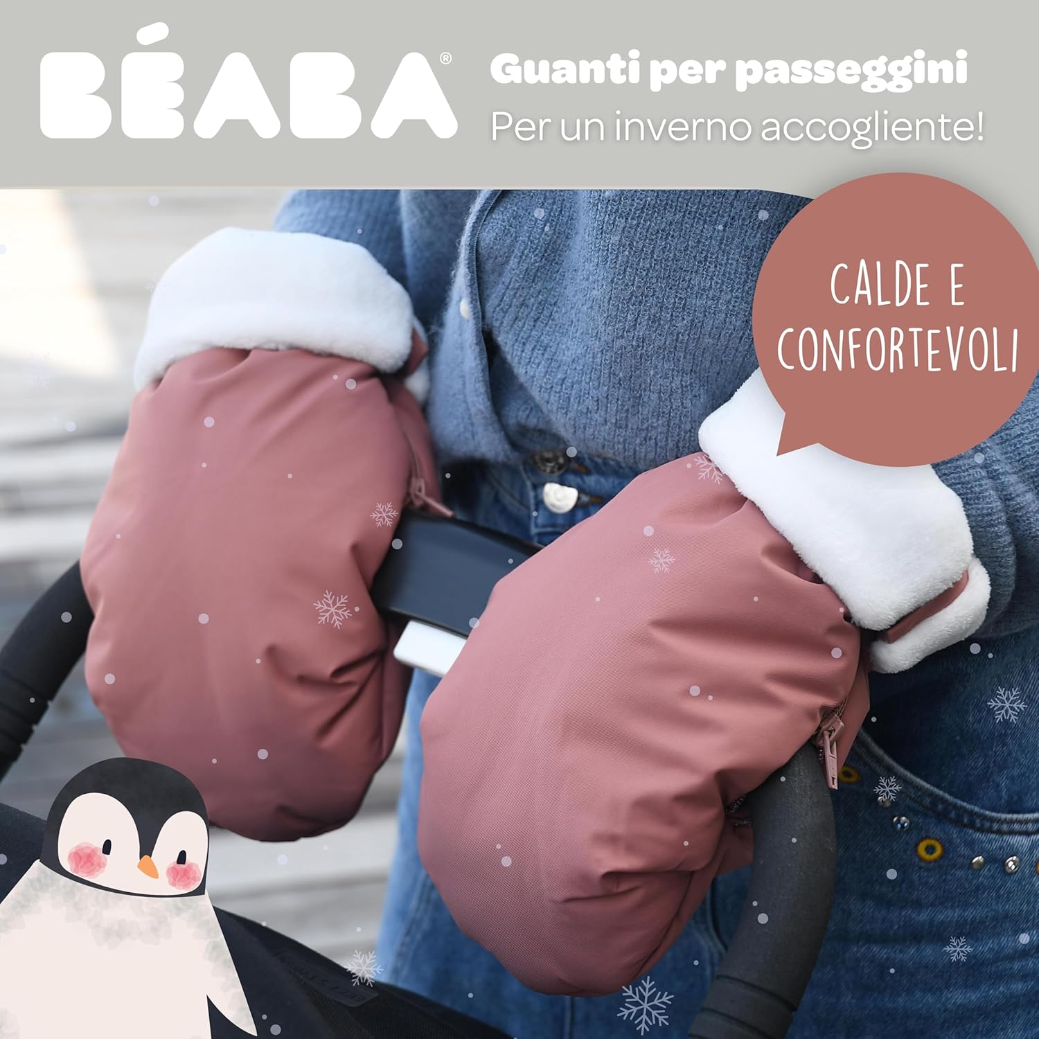 Béaba Guanti da Passeggino Ultra Caldi, Terracotta - immagine 2