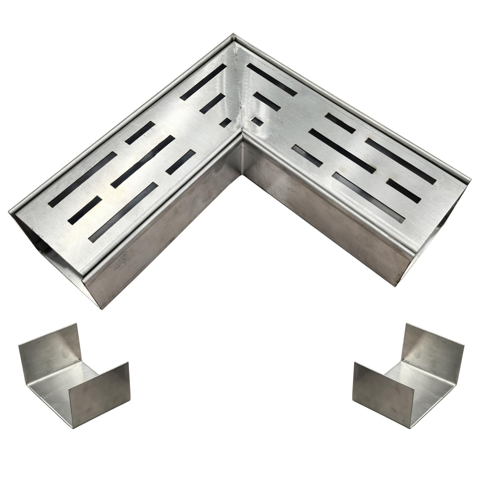 Raccordo Angolare Retto 90° per Grondaia 7 cm con 2 Connettori Inclusi