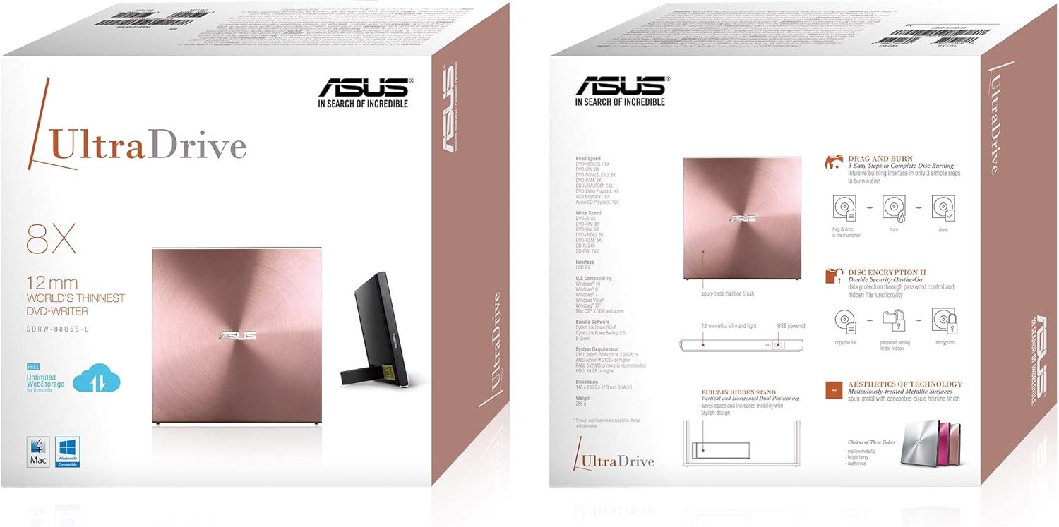 Asus SDRW-08U5S-U 90DD0112-M20000 Masterizzatore DVD-RW - immagine 6