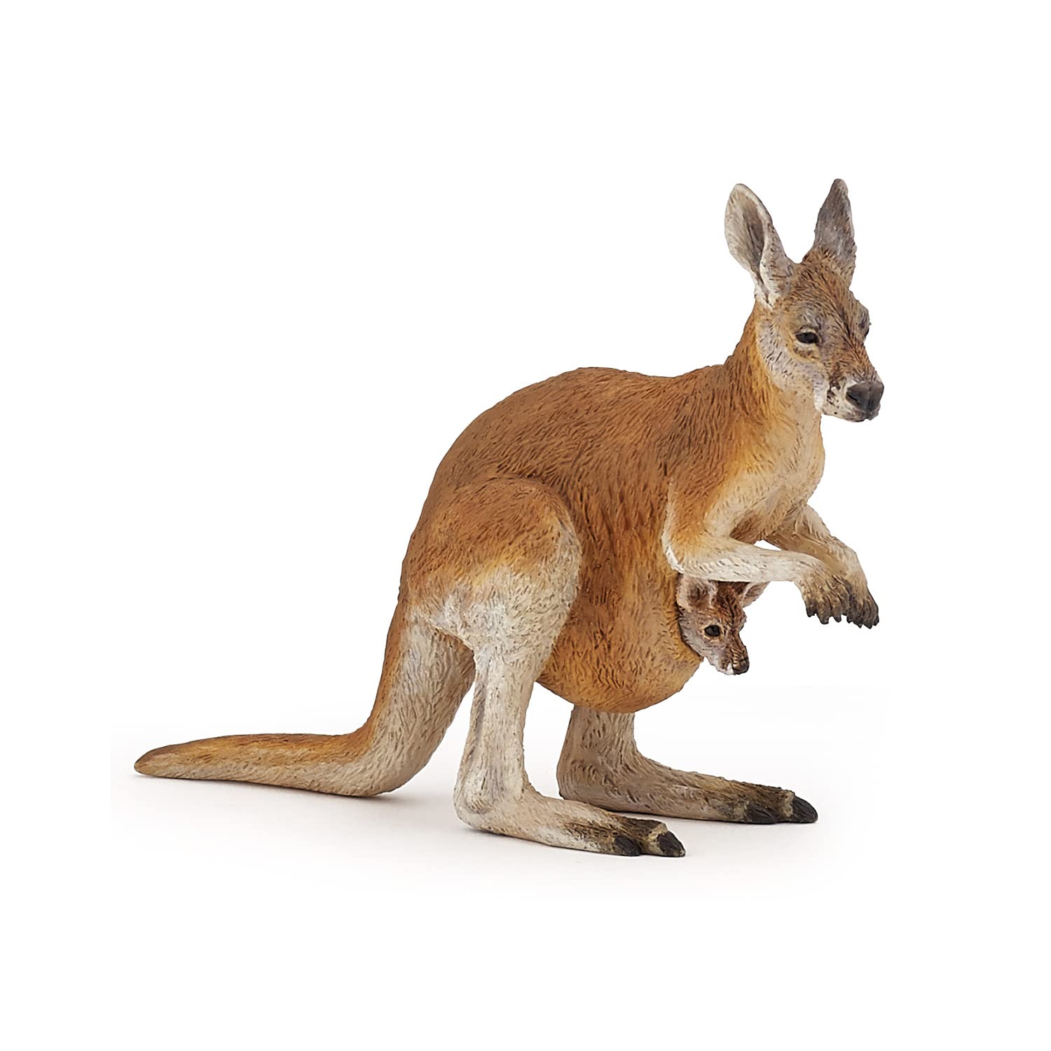 Papo - Statuetta Canguro con Cucciolo Realistica - 3 Anni + - Collezione La Vita Selvaggia - Gioco Educativo Animali dell'Australia - Idea Regalo Giocattolo Bambina Bambino - 10 Cm