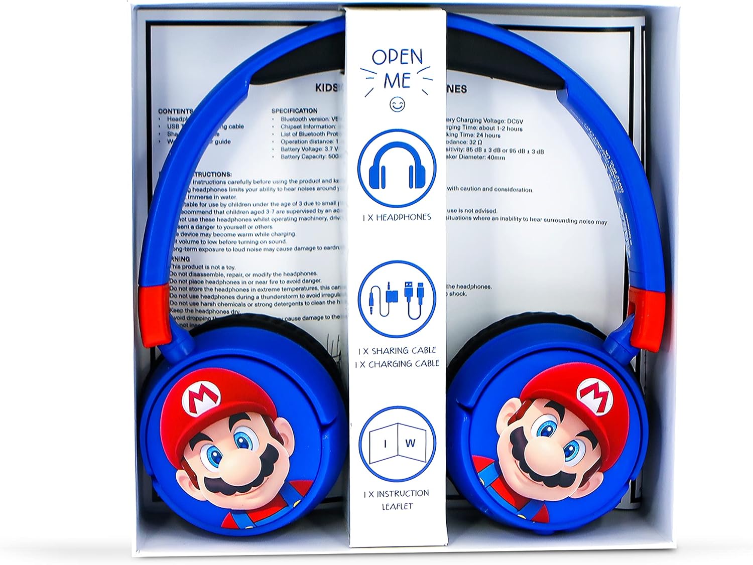 Otl Technologies SM1001 Super Mario Cuffie Wireless Bambini, Blu - immagine 7